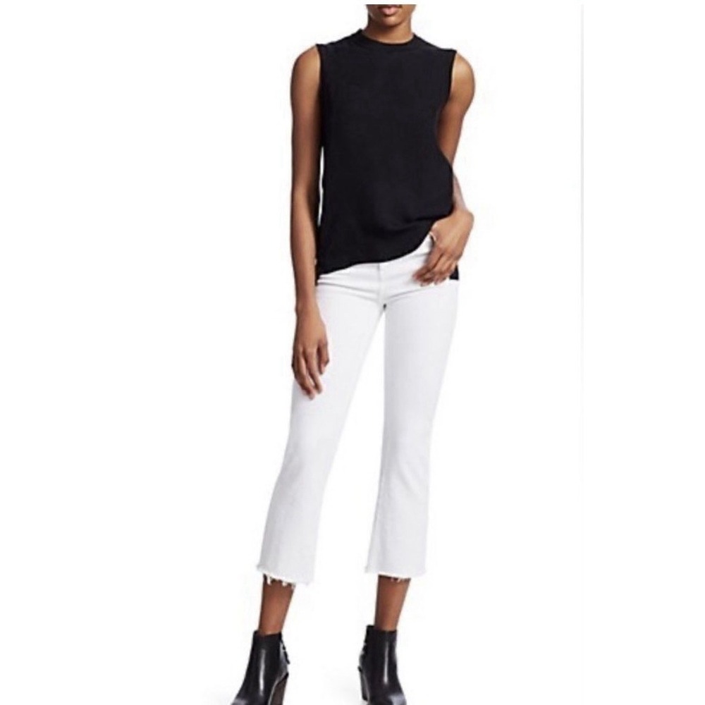 Rag & Bone Black Silk Blend Side Button Sleeveless Top Crew Neck Size S‎ - Picture 2 of 6